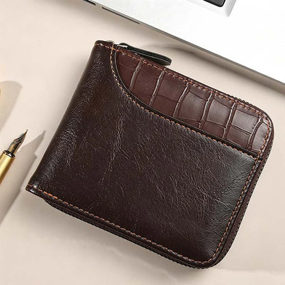 Men's Zip-Around Bifold Wallet