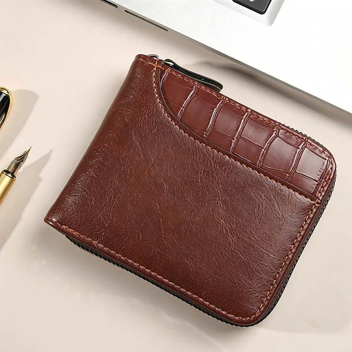 Men's Zip-Around Bifold Wallet