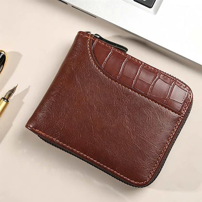 Men's Zip-Around Bifold Wallet