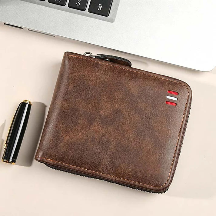 Men's Zip-Around Bifold Wallet