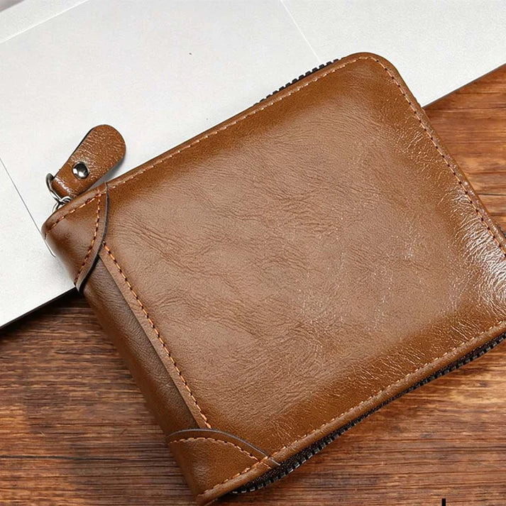 Men's Zip-Around Bifold Wallet