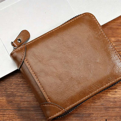 Men's Zip-Around Bifold Wallet