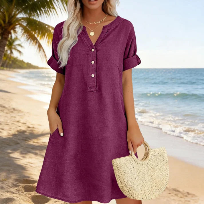 Women's Button Front Tunic Dress