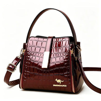 Women's Croc-Embossed Satchel Bag