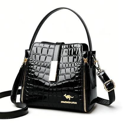 Women's Croc-Embossed Satchel Bag
