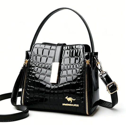 Women's Croc-Embossed Satchel Bag