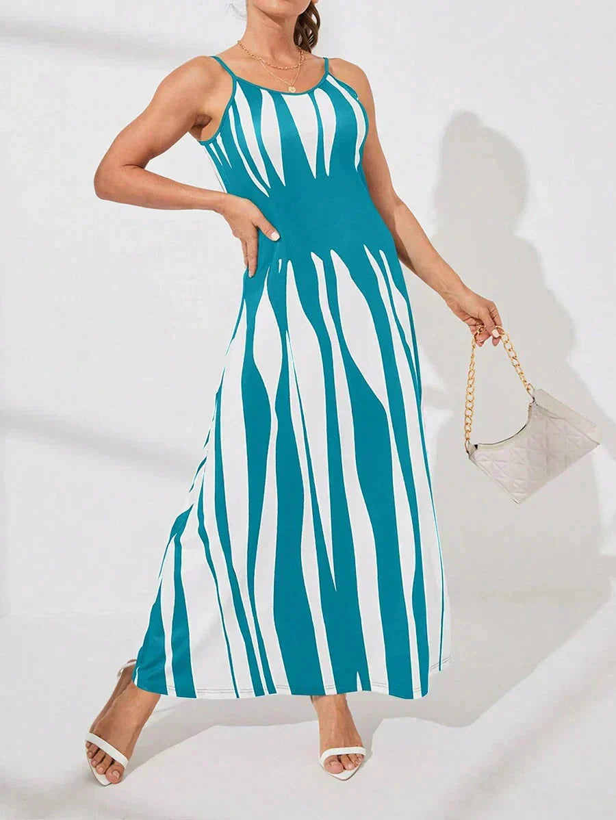 Women's Printed Spaghetti Strap Maxi Dress