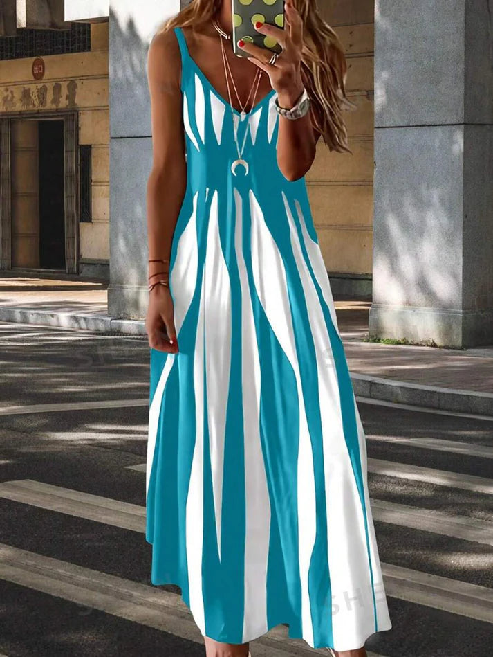 Women's Printed Spaghetti Strap Maxi Dress