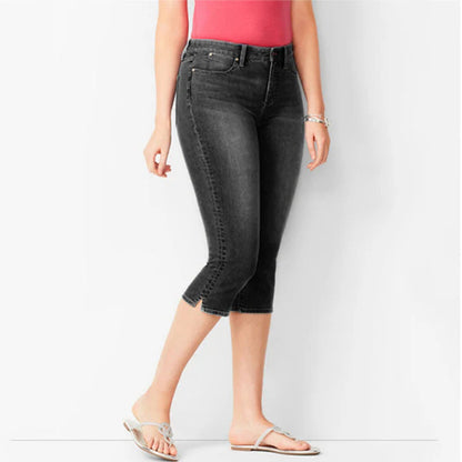 Women's Stretch Denim Capri Pants