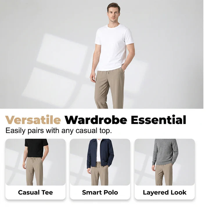 Men's Drawstring Straight-Leg Pants