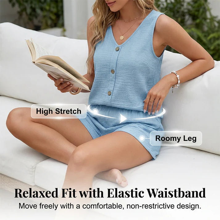 Women's Textured Tank & Shorts Set