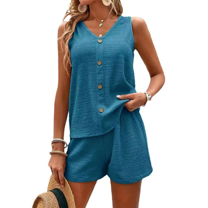 Women's Textured Tank & Shorts Set
