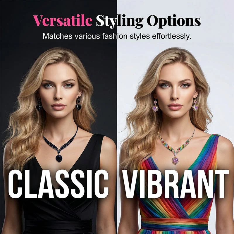 Women's Crystal Pendant Jewelry Set