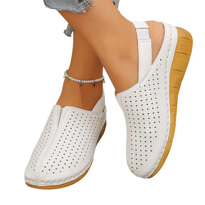 Women's Perforated Slingback Wedge Sandals