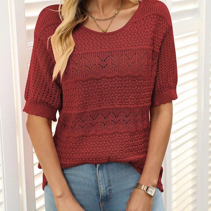 Women's Open Knit Crochet Sweater