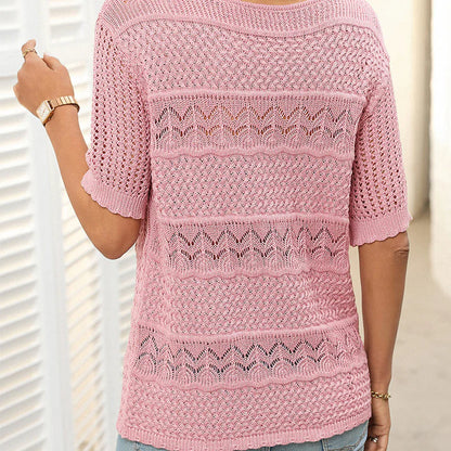 Women's Open Knit Crochet Sweater