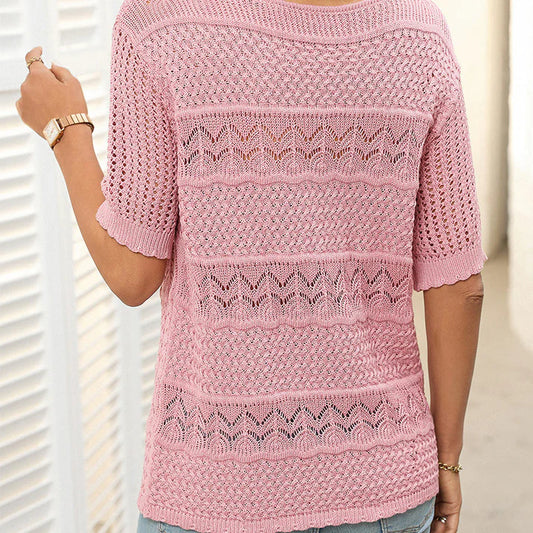 Women's Open Knit Crochet Sweater
