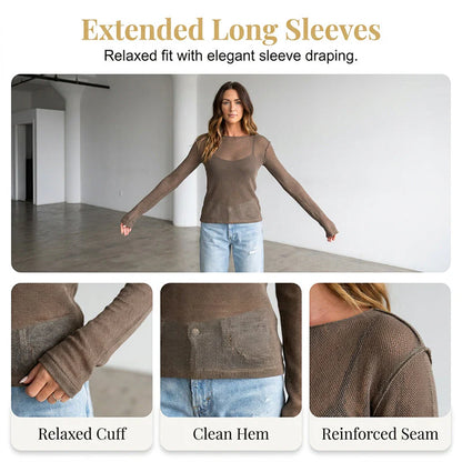 Women's Sheer Boat Neck Top