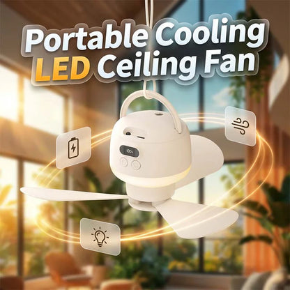 Portable USB Hanging Ceiling Fan with LED Light