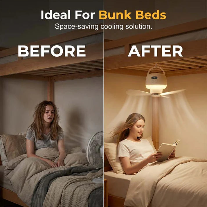 Portable USB Hanging Ceiling Fan with LED Light