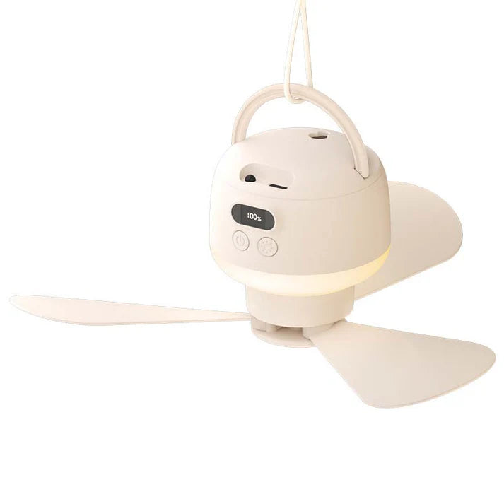 Portable USB Hanging Ceiling Fan with LED Light