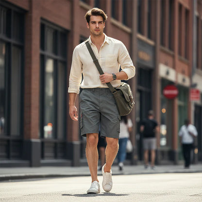 Men's Elastic Waist Cargo Shorts