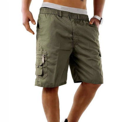 Men's Elastic Waist Cargo Shorts