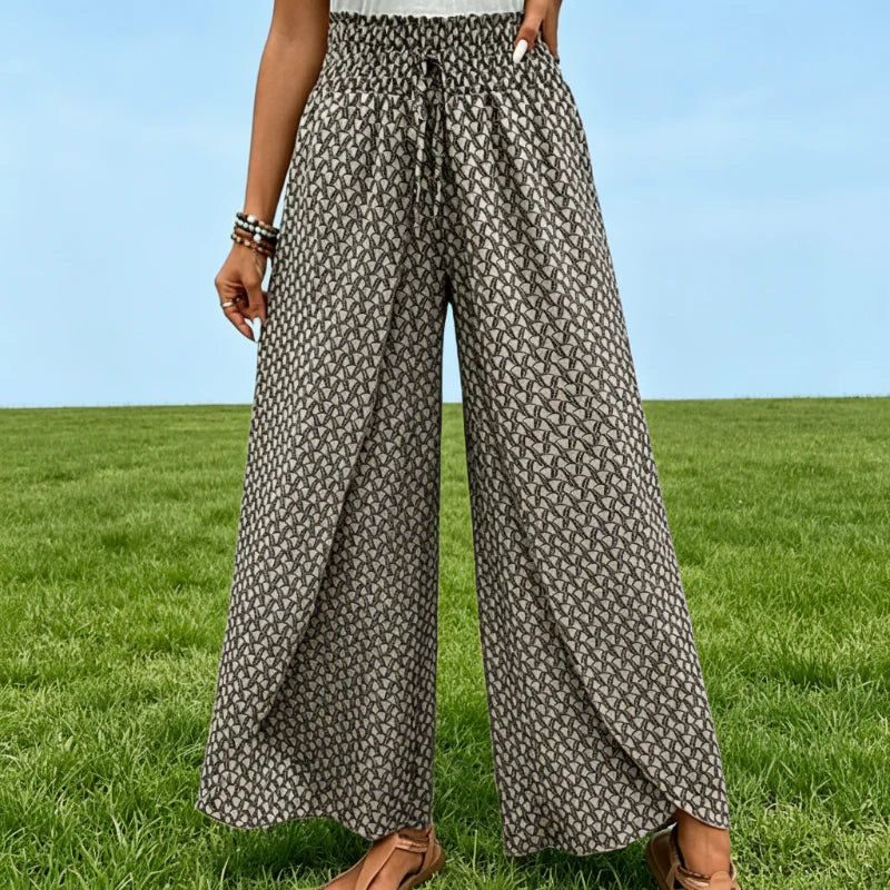 Women's Floral Wide-Leg Wrap Pants