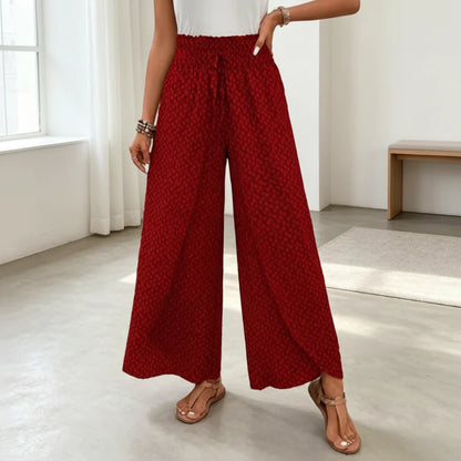 Women's Floral Wide-Leg Wrap Pants