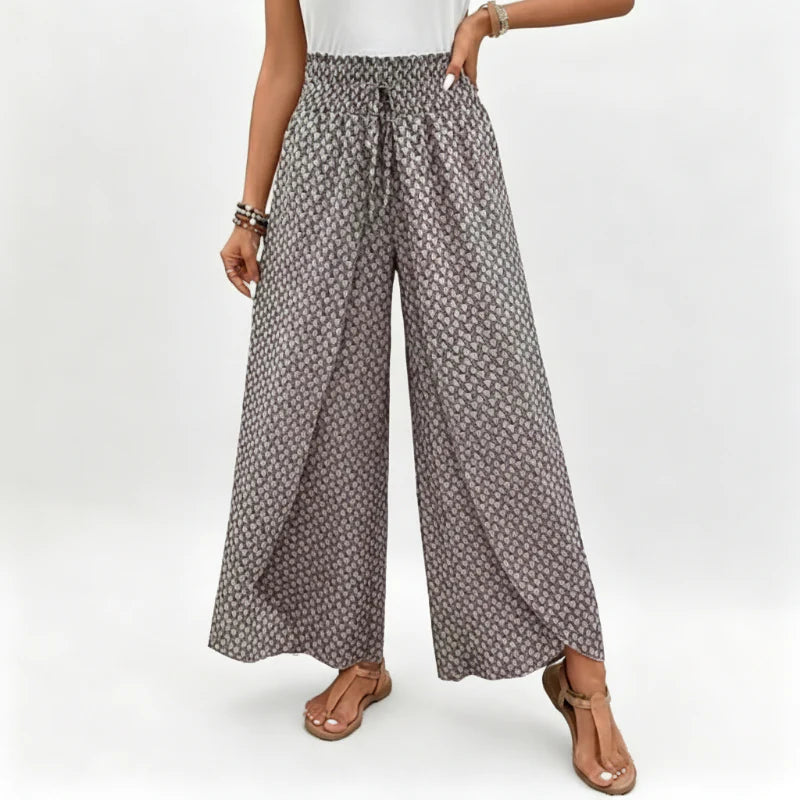 Women's Floral Wide-Leg Wrap Pants
