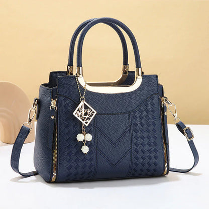 Women's V-Stitched Satchel Bag