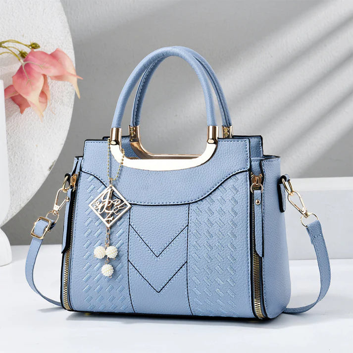 Women's V-Stitched Satchel Bag