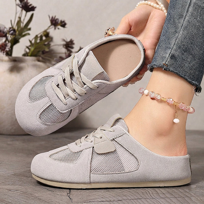 Women's Breathable Mesh Panel Mule Sneakers