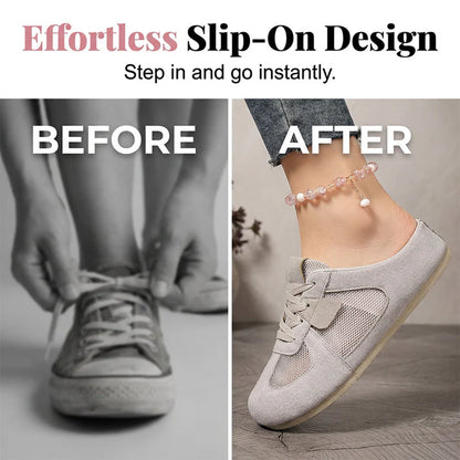 Women's Breathable Mesh Panel Mule Sneakers