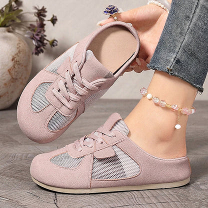 Women's Breathable Mesh Panel Mule Sneakers