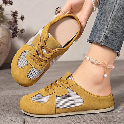 Women's Breathable Mesh Panel Mule Sneakers