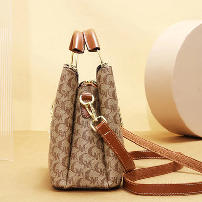 Women's Printed Bucket Handbag Set
