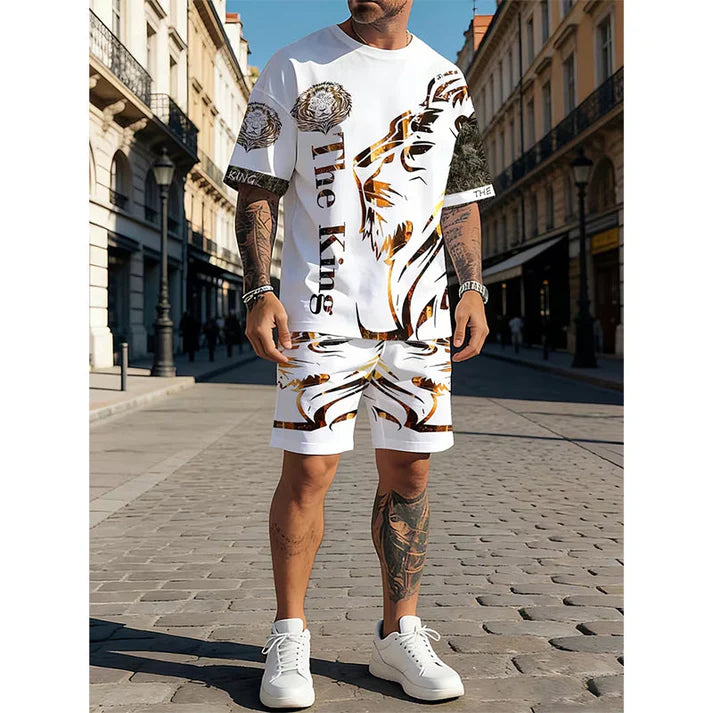 Men's Graphic T-Shirt and Shorts Set