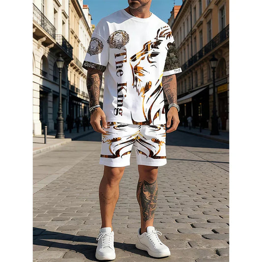 Men's Graphic T-Shirt and Shorts Set