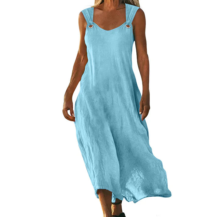 Women's Sleeveless Ring Strap Maxi Dress