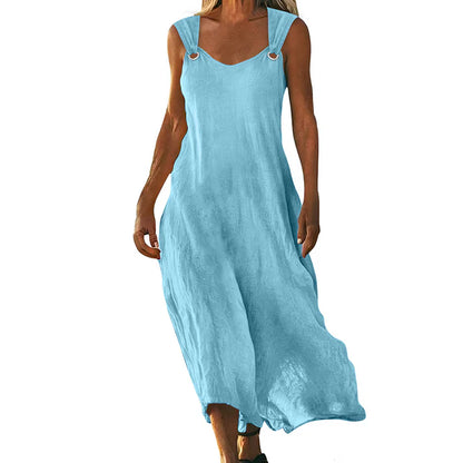 Women's Sleeveless Ring Strap Maxi Dress