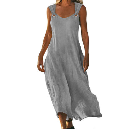 Women's Sleeveless Ring Strap Maxi Dress