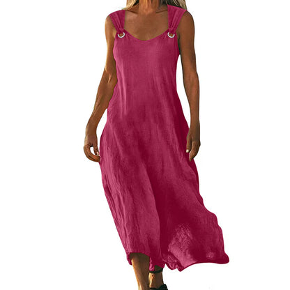 Women's Sleeveless Ring Strap Maxi Dress