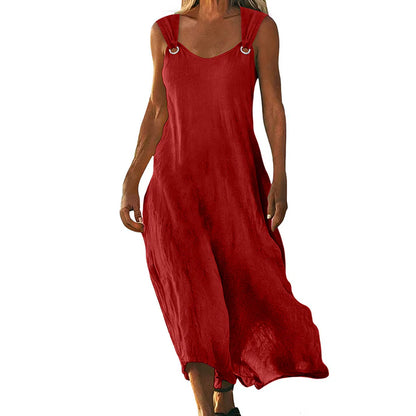 Women's Sleeveless Ring Strap Maxi Dress