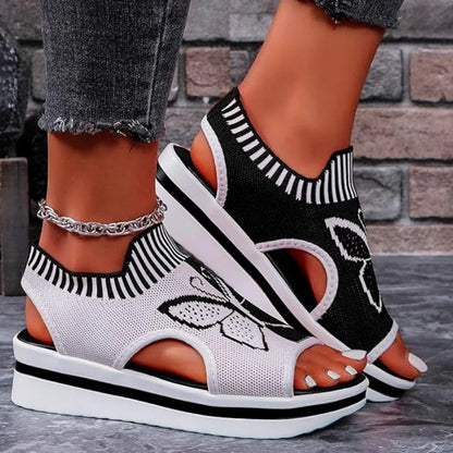 Women's Butterfly Knit Platform Sandals