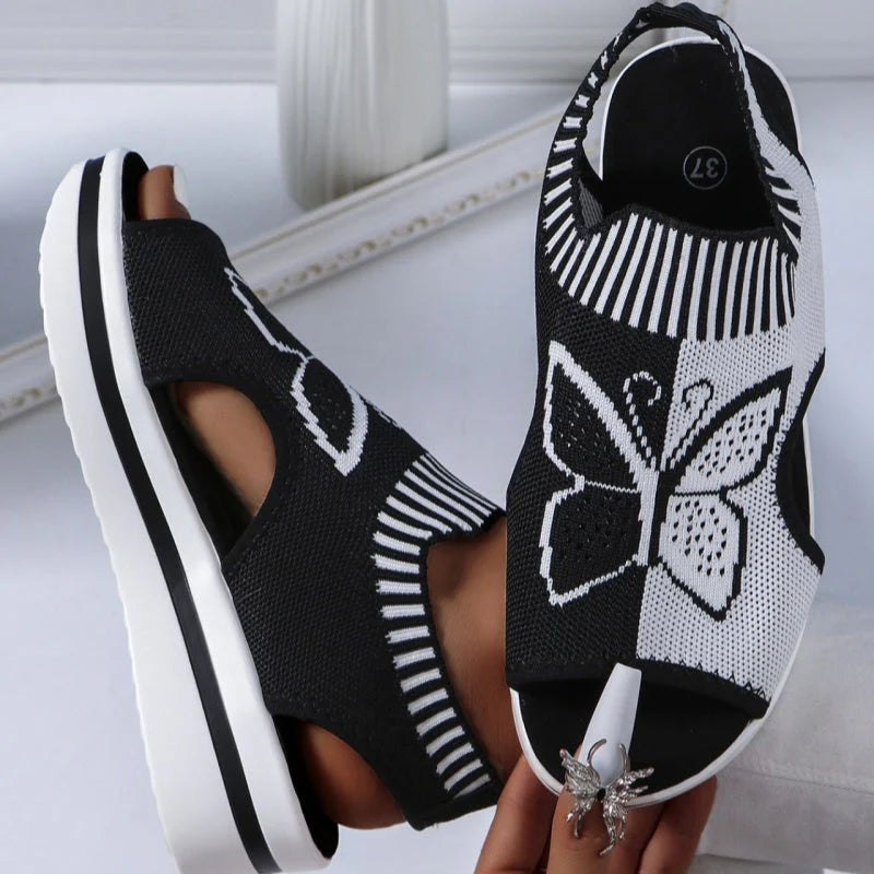 Women's Butterfly Knit Platform Sandals