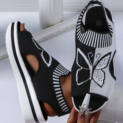 Women's Butterfly Knit Platform Sandals