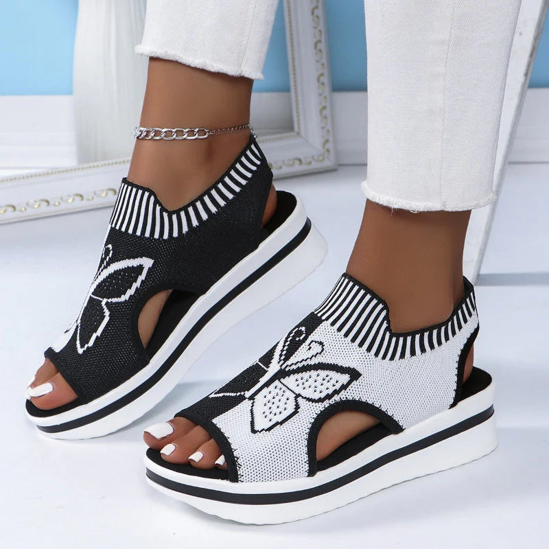 Women's Butterfly Knit Platform Sandals