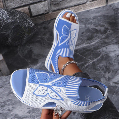 Women's Butterfly Knit Platform Sandals