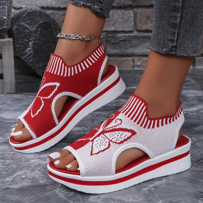 Women's Butterfly Knit Platform Sandals